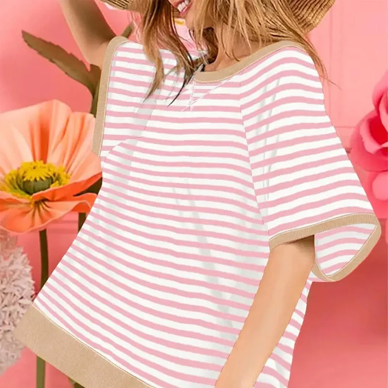 🔥2024 Summer Sale 49% OFF💥Women's Oversize Striped T-Shirts