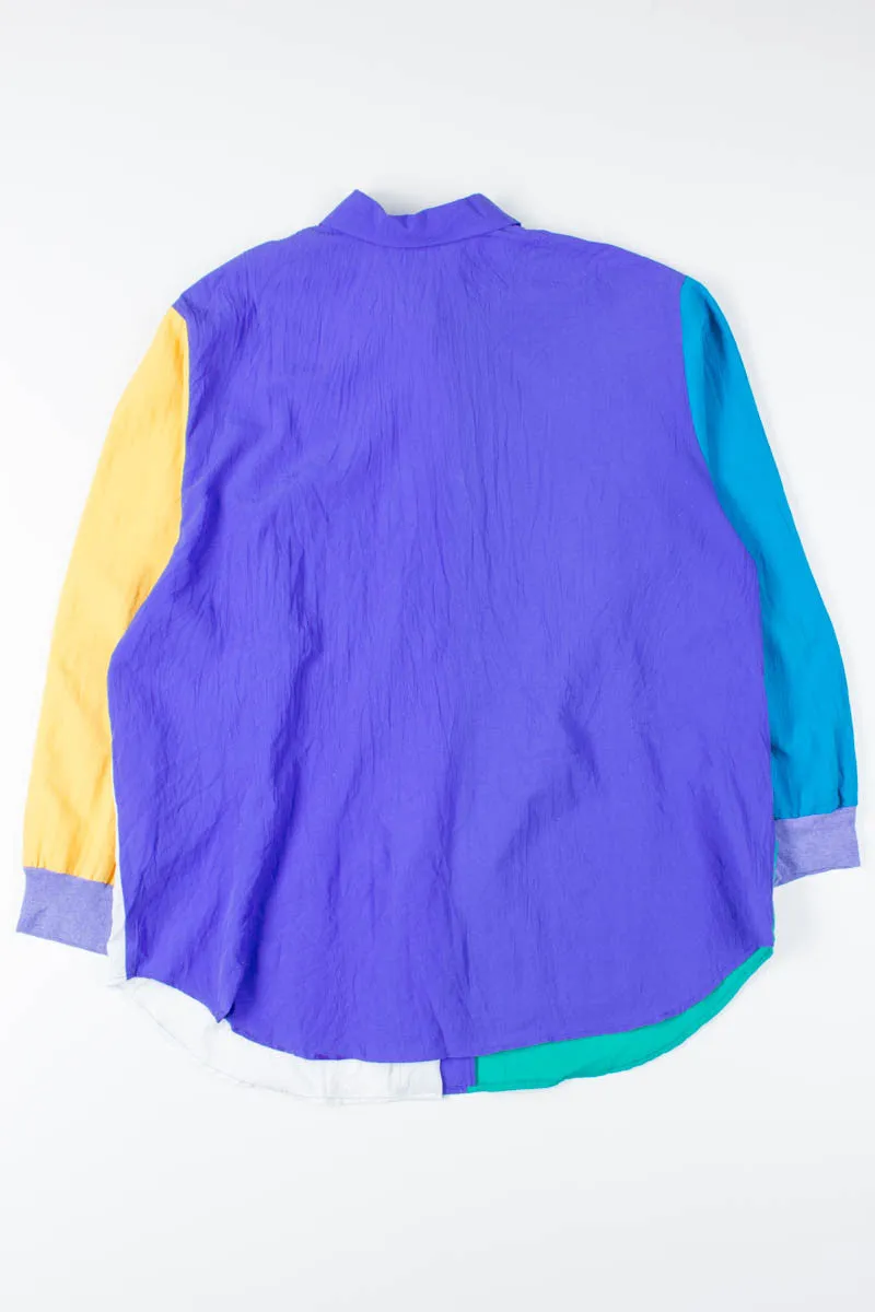 90s Colorblock Button-Up