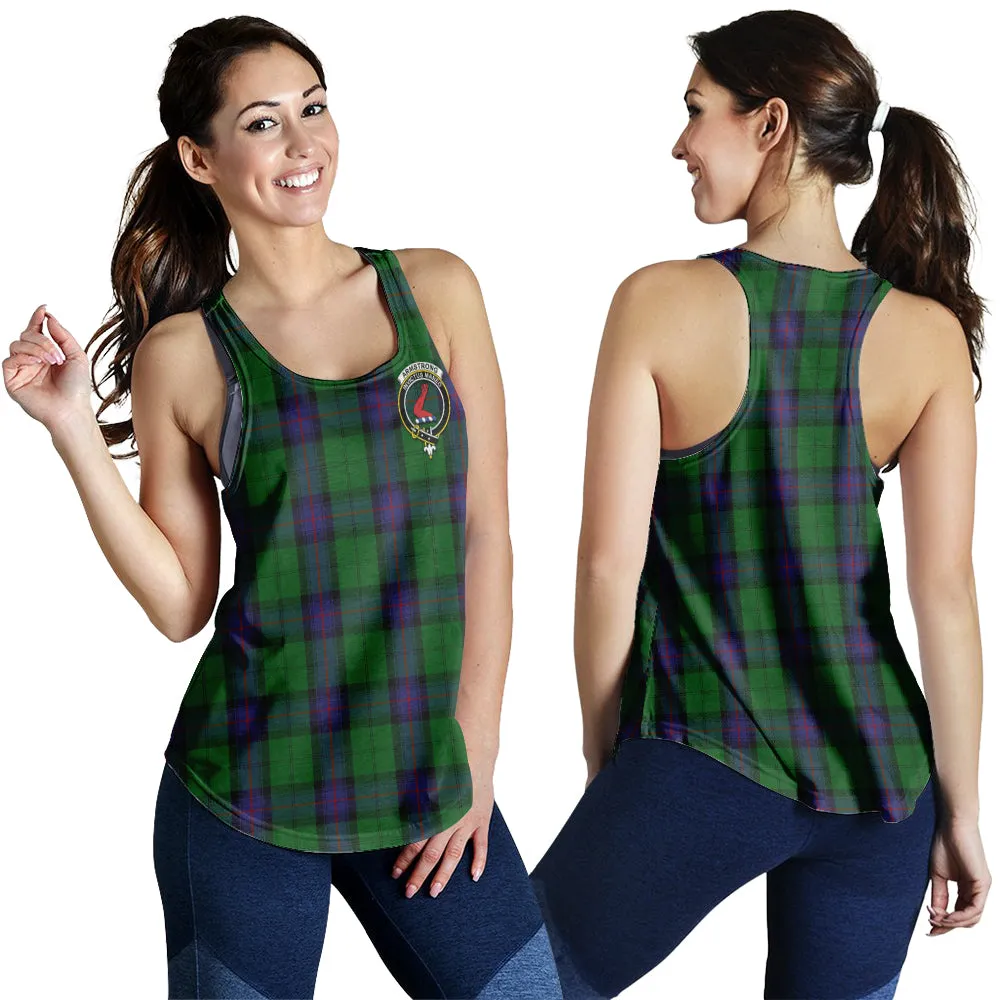 Armstrong Tartan Women Racerback Tanks with Family Crest