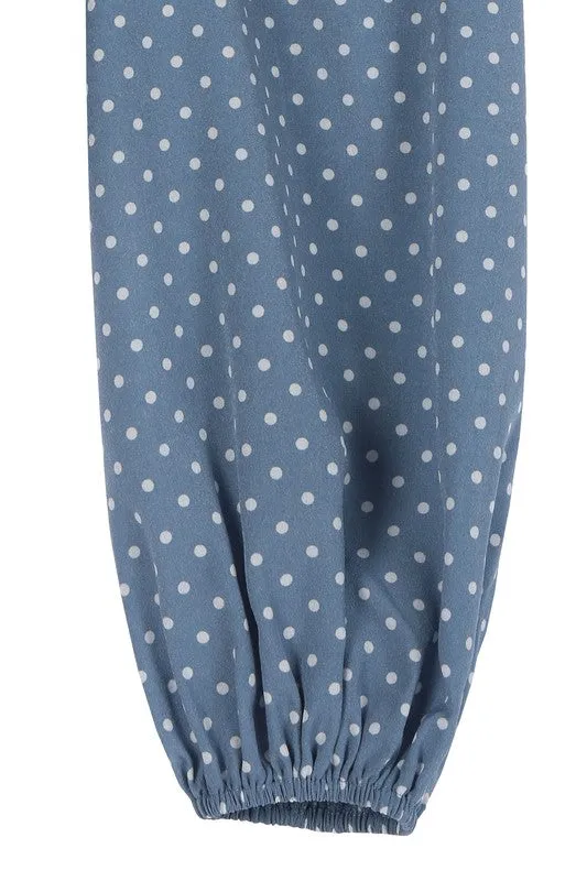 Beautiful Stylish Polka Dot Puff Sleeve Fashion Crop Top