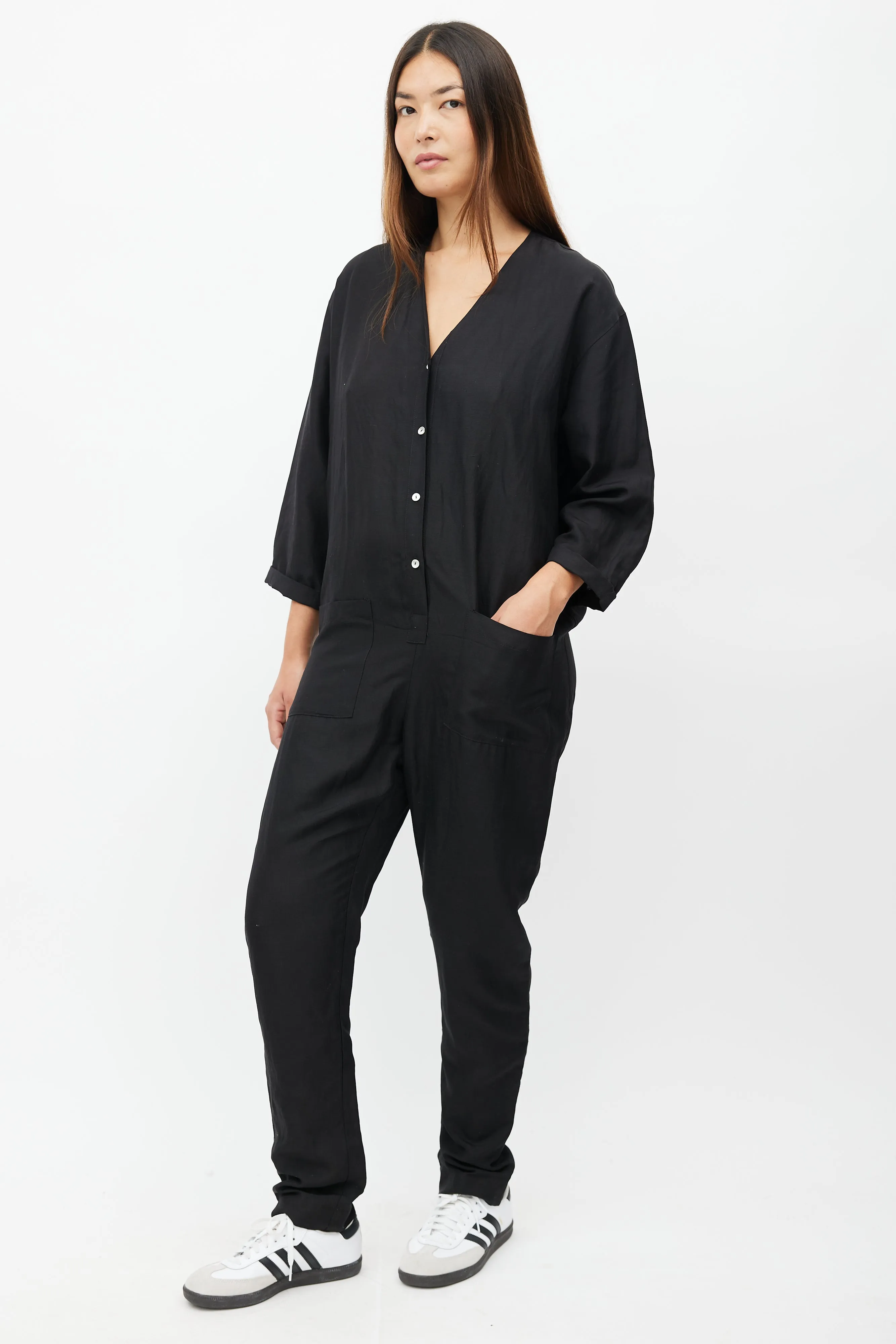 Black Silk Jumpsuit