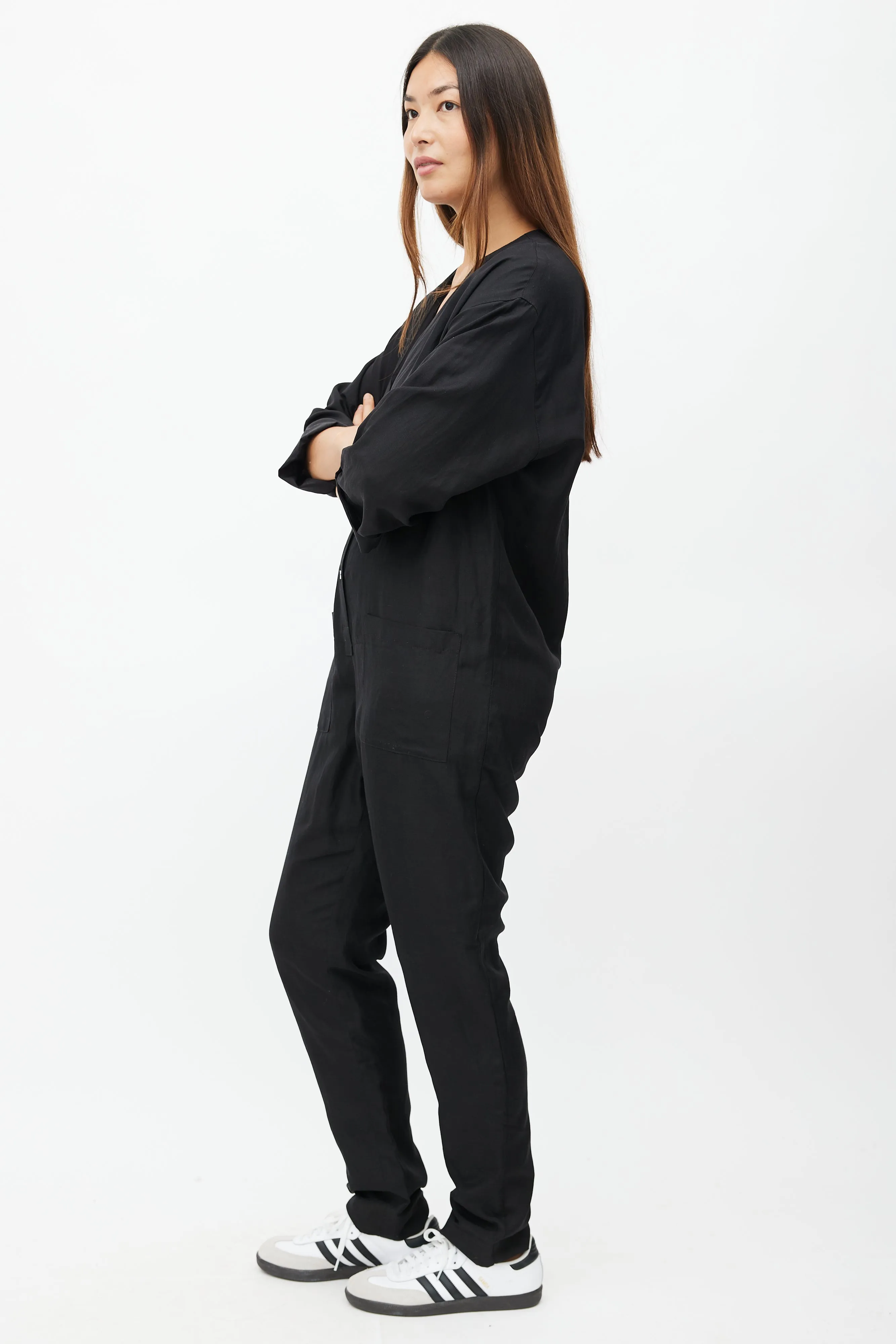 Black Silk Jumpsuit