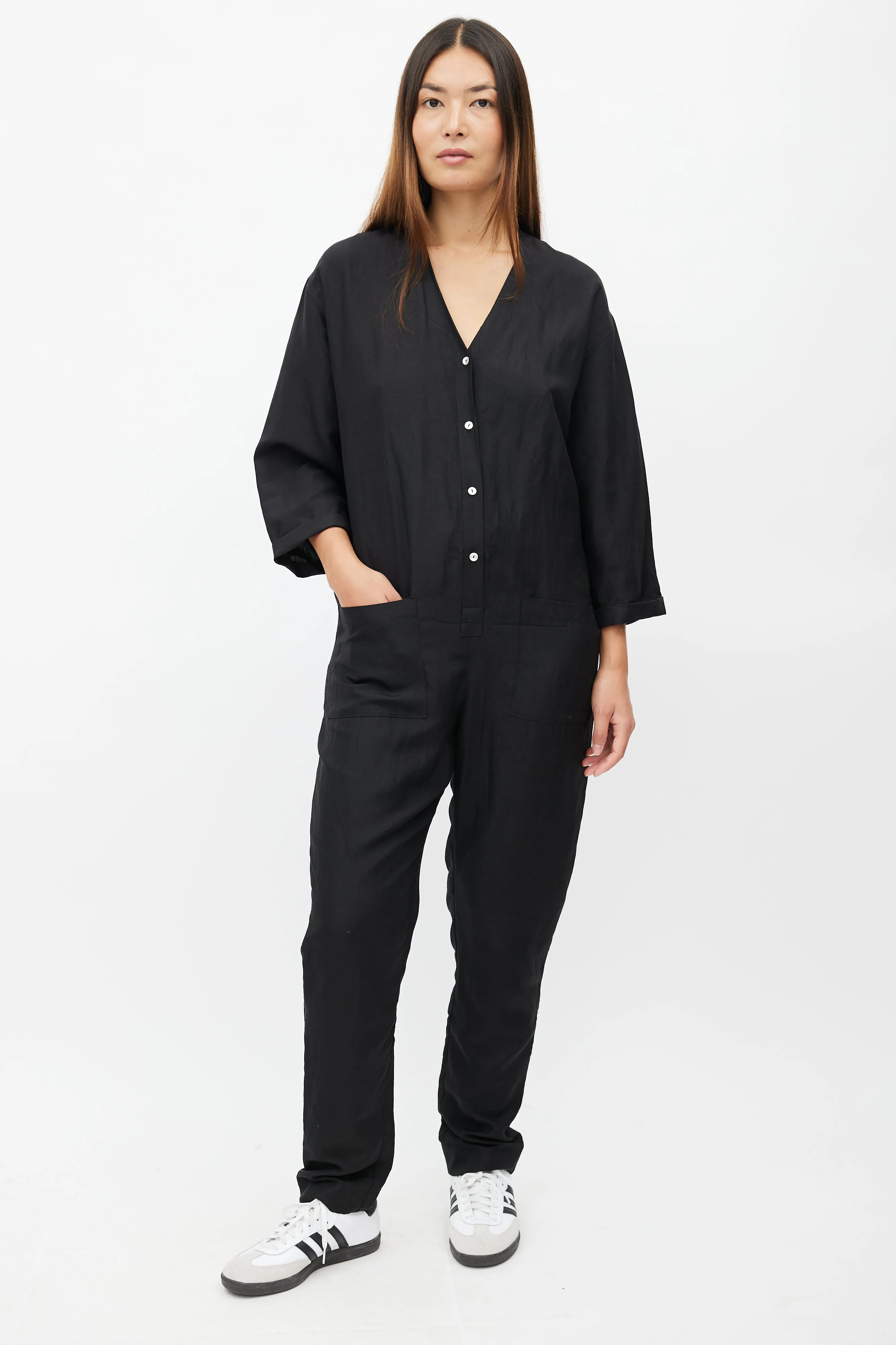 Black Silk Jumpsuit