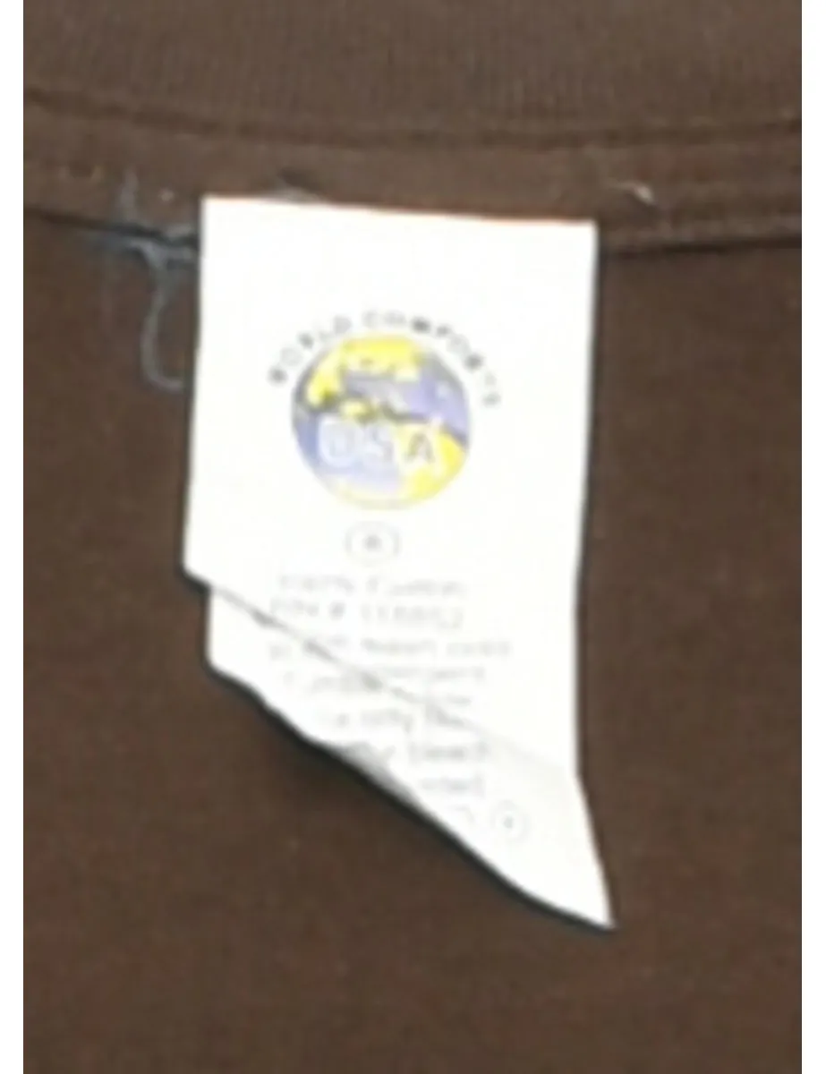 Brown Plain T-shirt - S