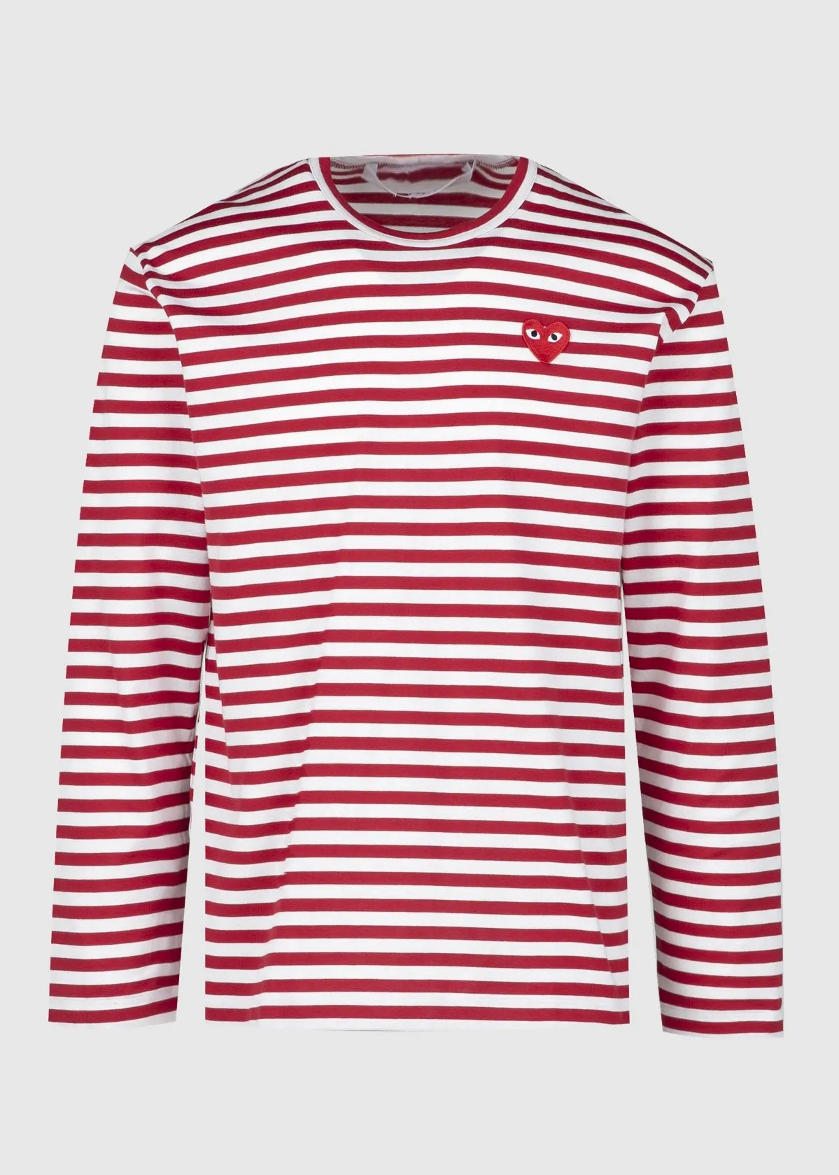 COMME DES GARÇONS PLAY: STRIPED LS TEE [RED]