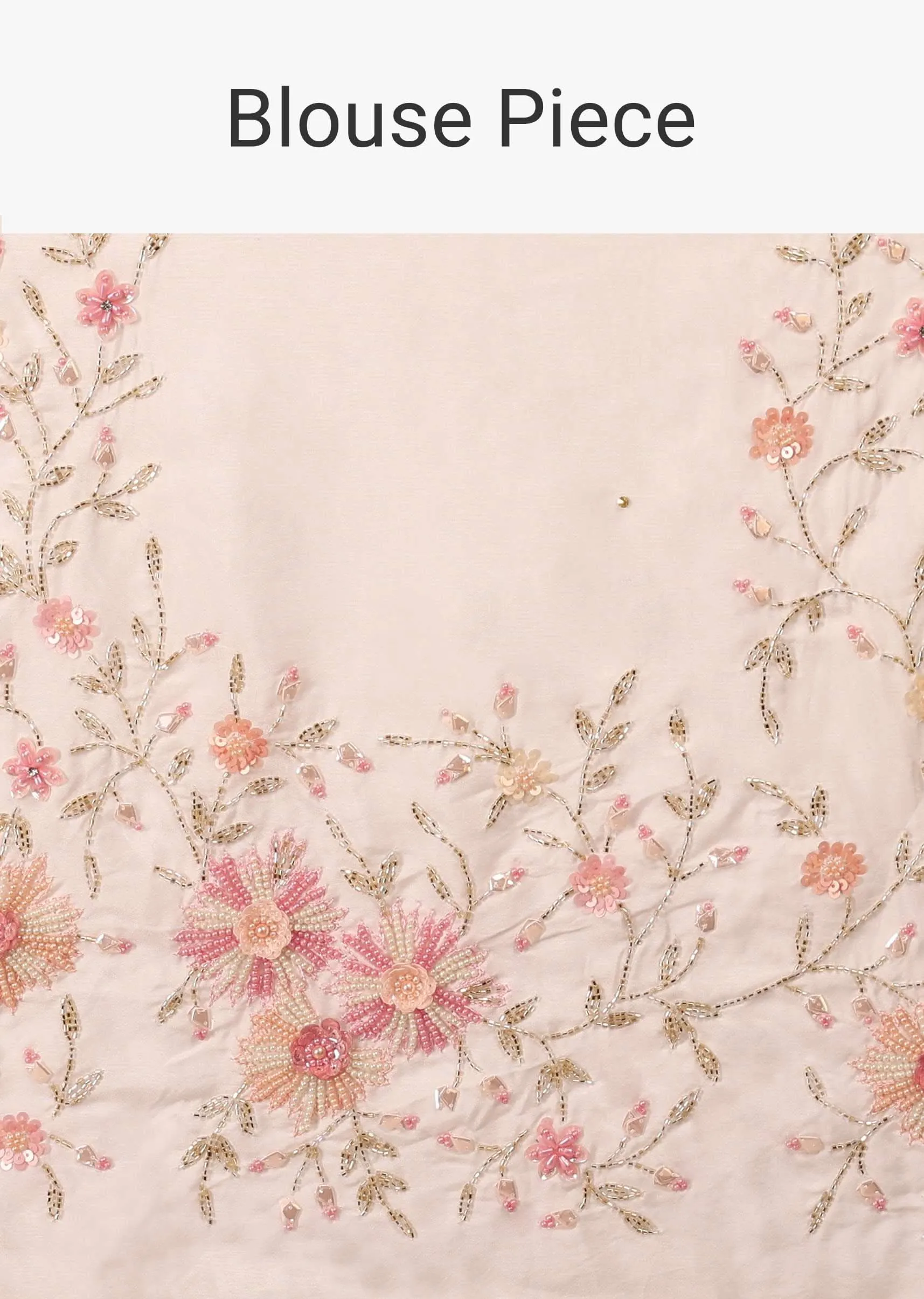Daisy Dancer White Saree In Organza With 3D Floral Embroidery