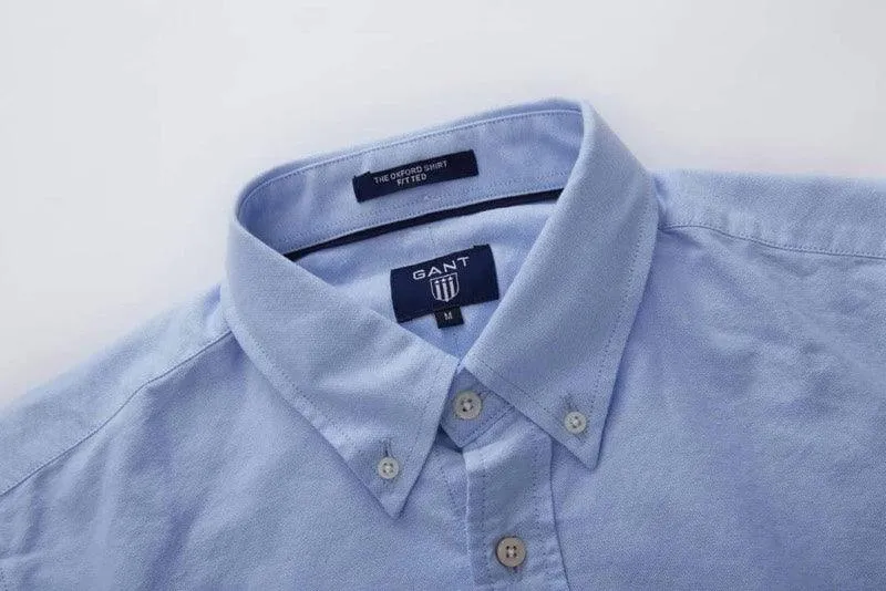 Gant Plain Men's Casual Shirt Sky Blue