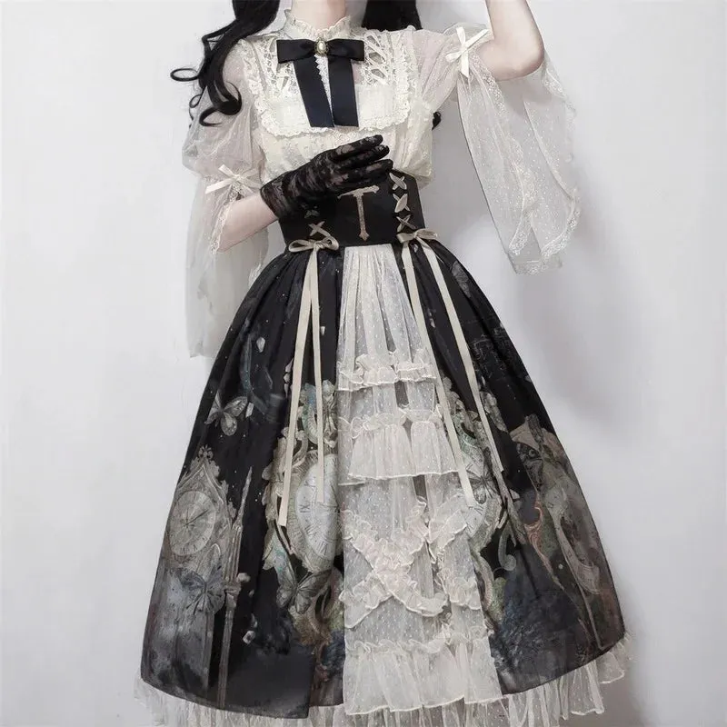 Gothic Garden Whispers Blouse | Whispers of Elegance, Echoes of Kawaii