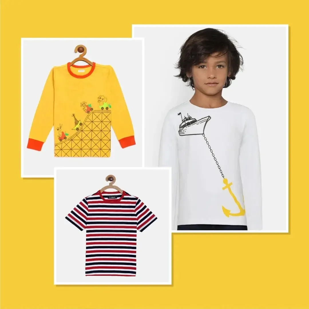 Kids Combo Pack of 3 Western Wear Unisex Tees