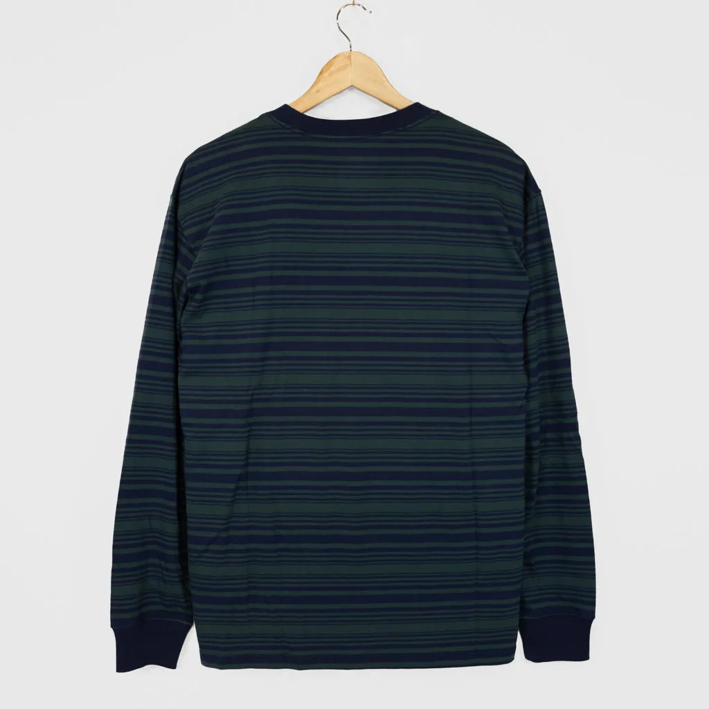 Nike SB - Striped Longsleeve T-Shirt - Midnight Navy / Deep Jungle