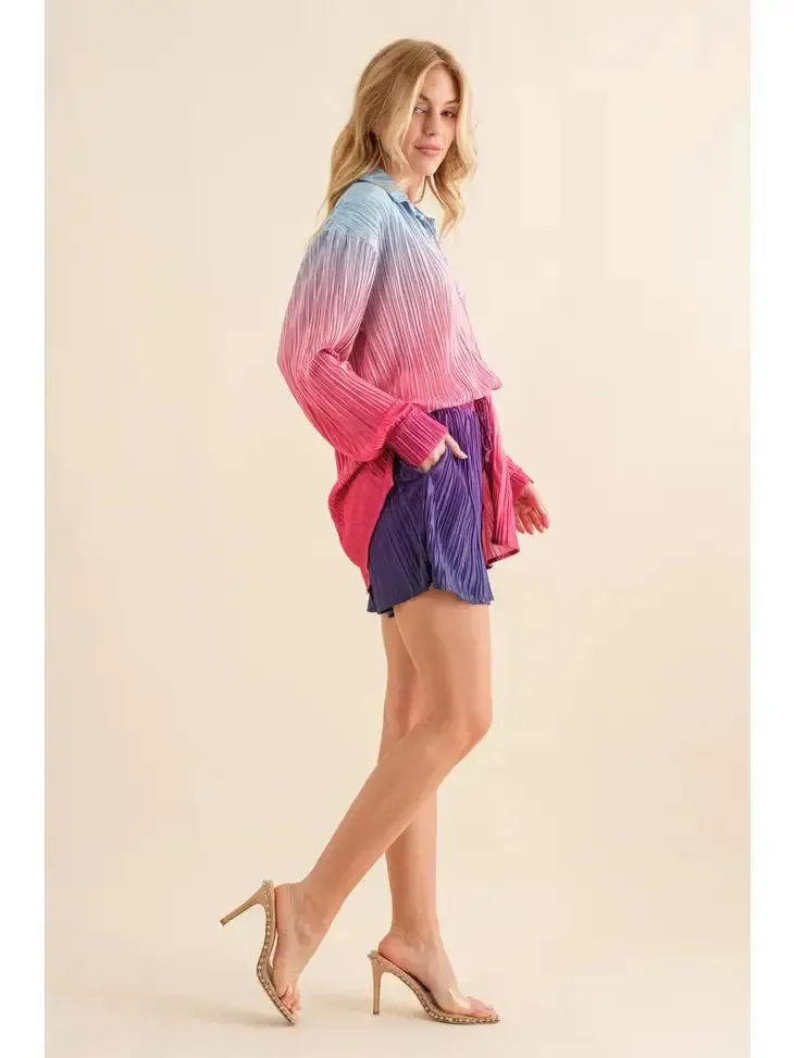 Now's The Time Ombre Shirt With Matching Shorts