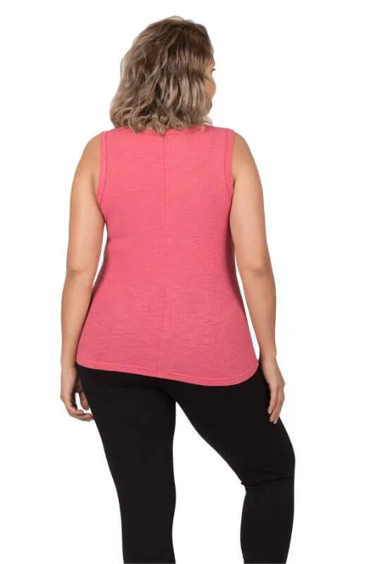 Ribbed Button-Front Layering Tank Top