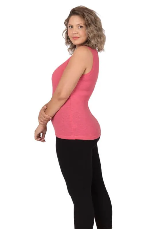 Ribbed Button-Front Layering Tank Top