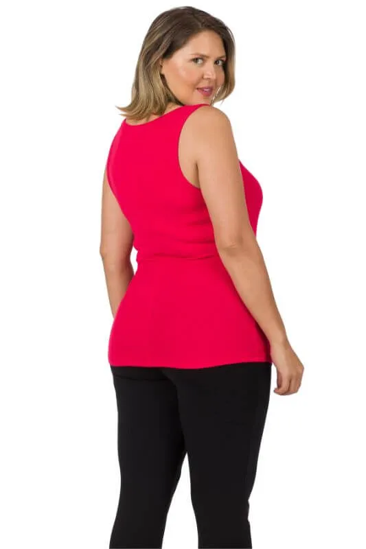 Ribbed Button-Front Layering Tank Top
