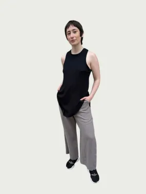 Ribbed Racerback Tank in Black