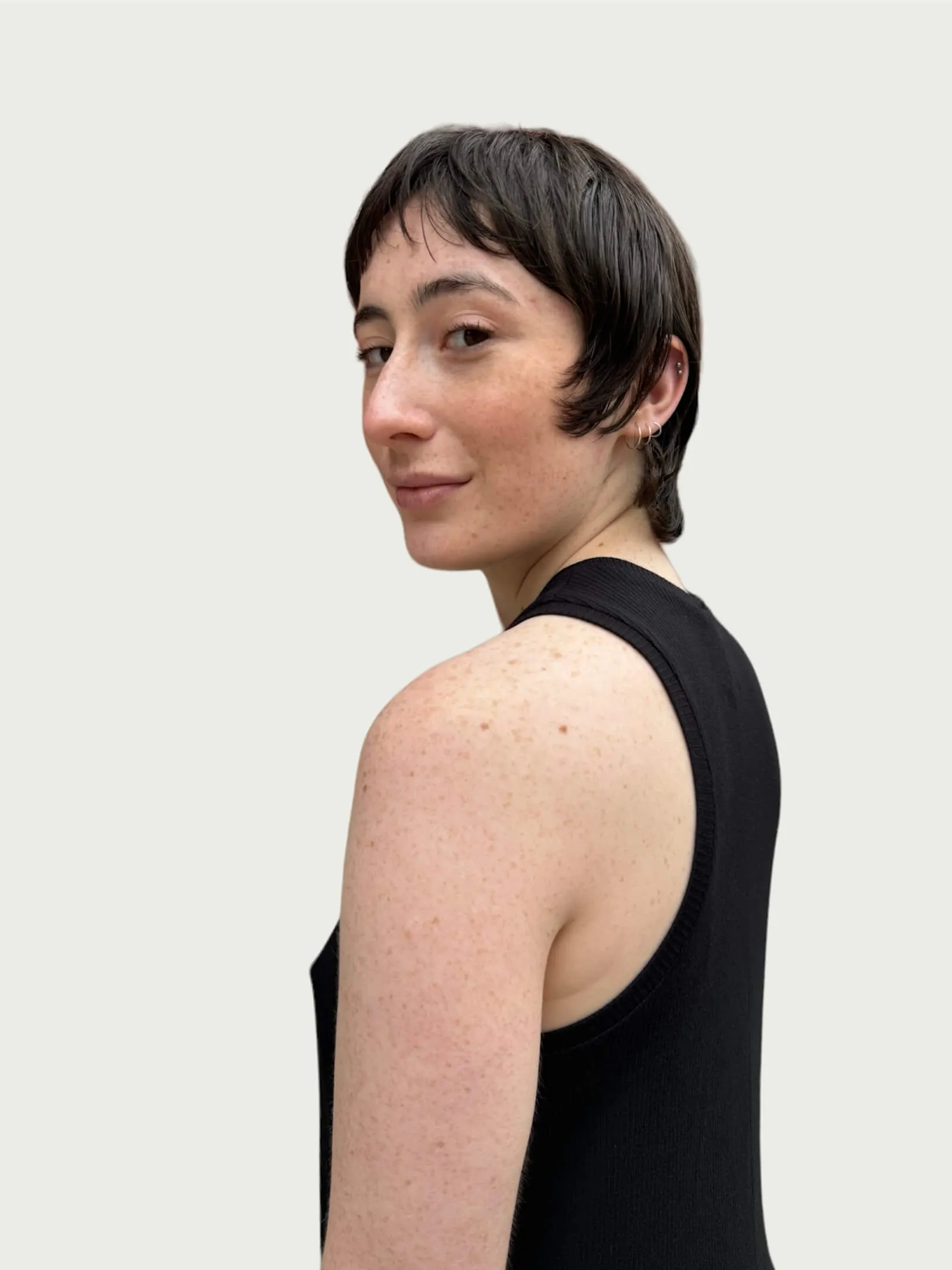 Ribbed Racerback Tank in Black
