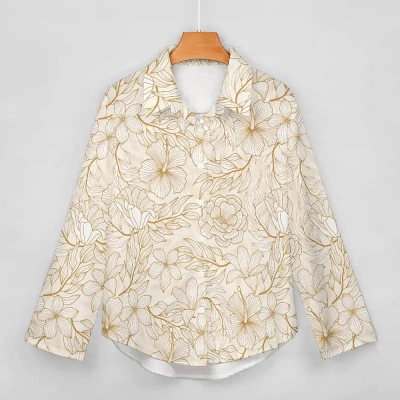 Shake Your Groove Thing in This Women’s Gold Floral Print Blouse