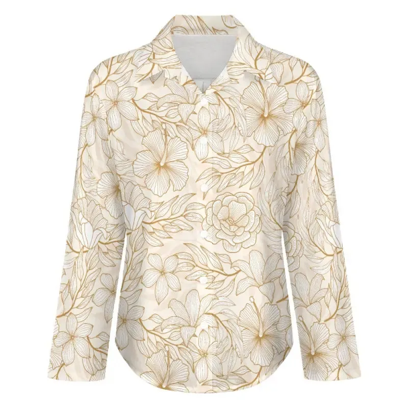 Shake Your Groove Thing in This Women’s Gold Floral Print Blouse
