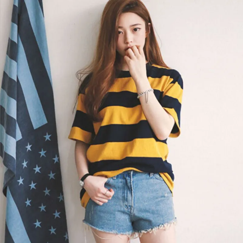 Striped Tops Neck T-Shirt