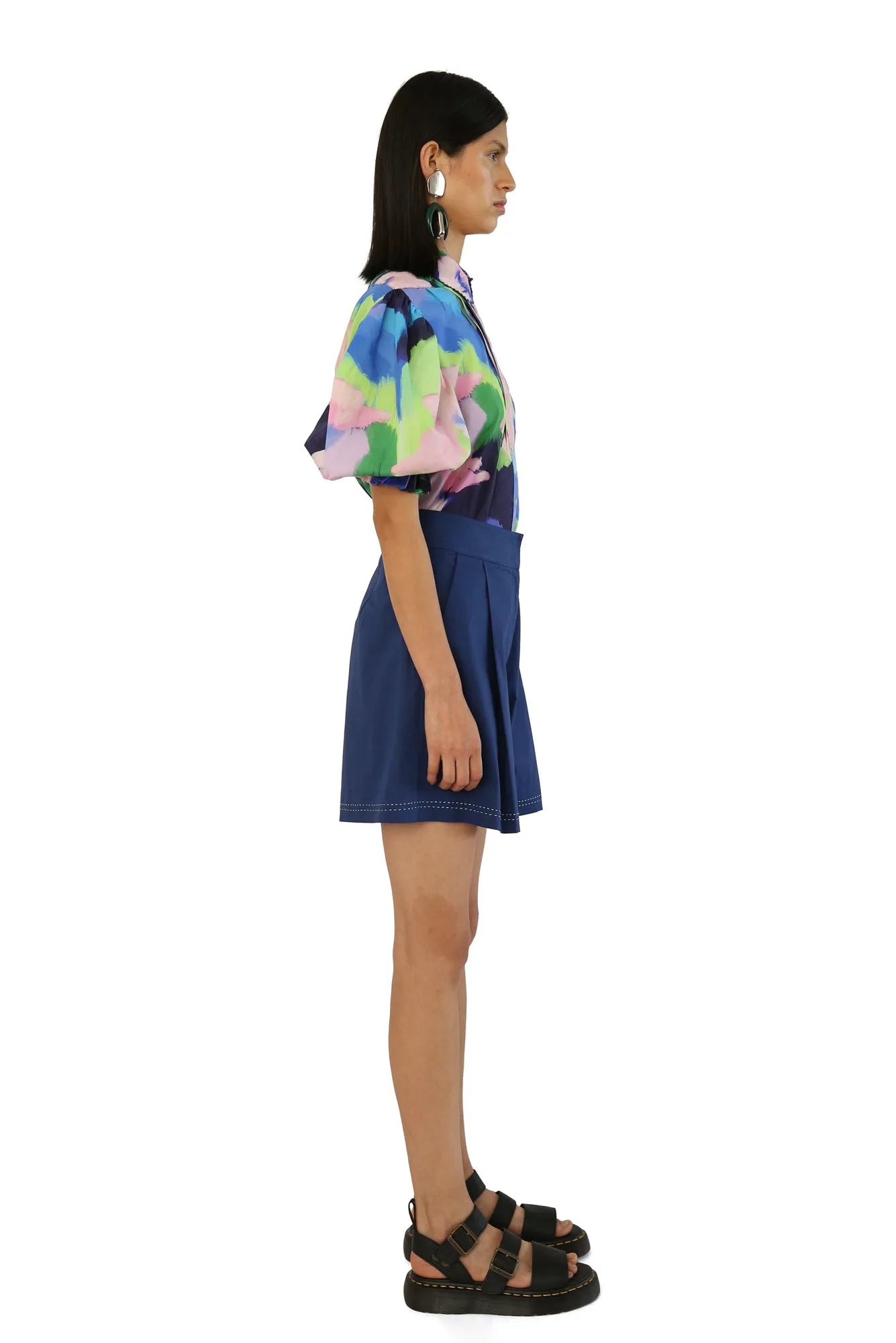 Tilo Blouse in Oleo Azul Print