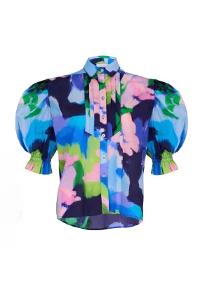 Tilo Blouse in Oleo Azul Print