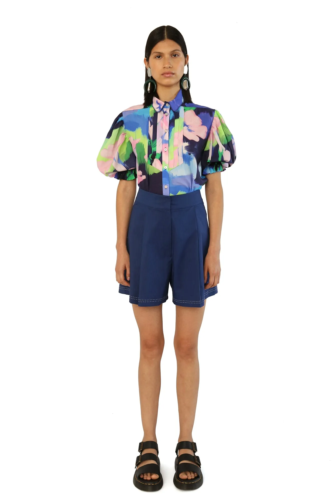 Tilo Blouse in Oleo Azul Print