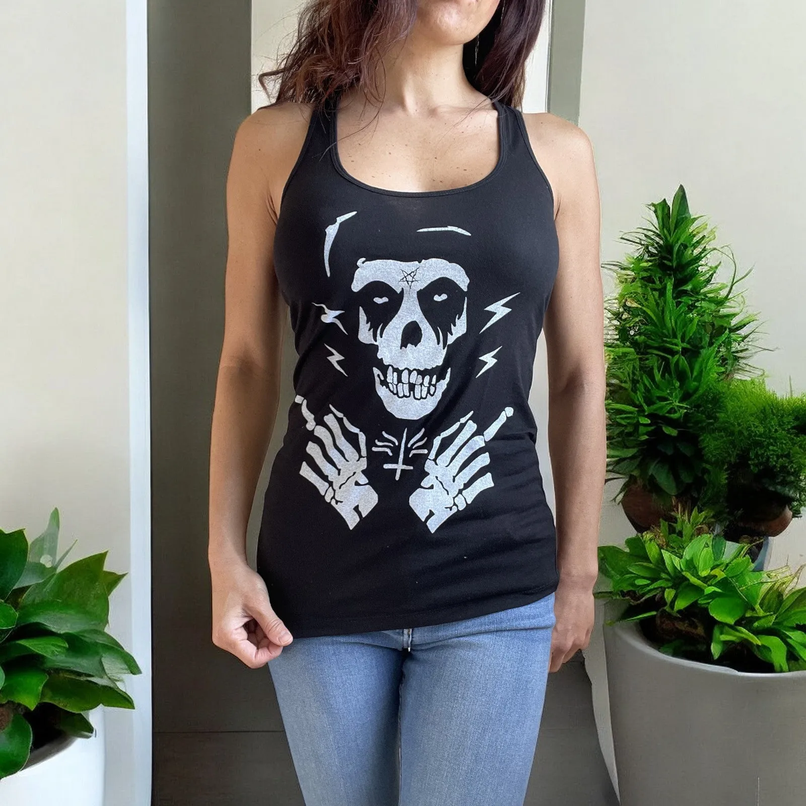 Too Fast Punk Rock Metal Goth Crimson Ghost Black Racerback Tank Top