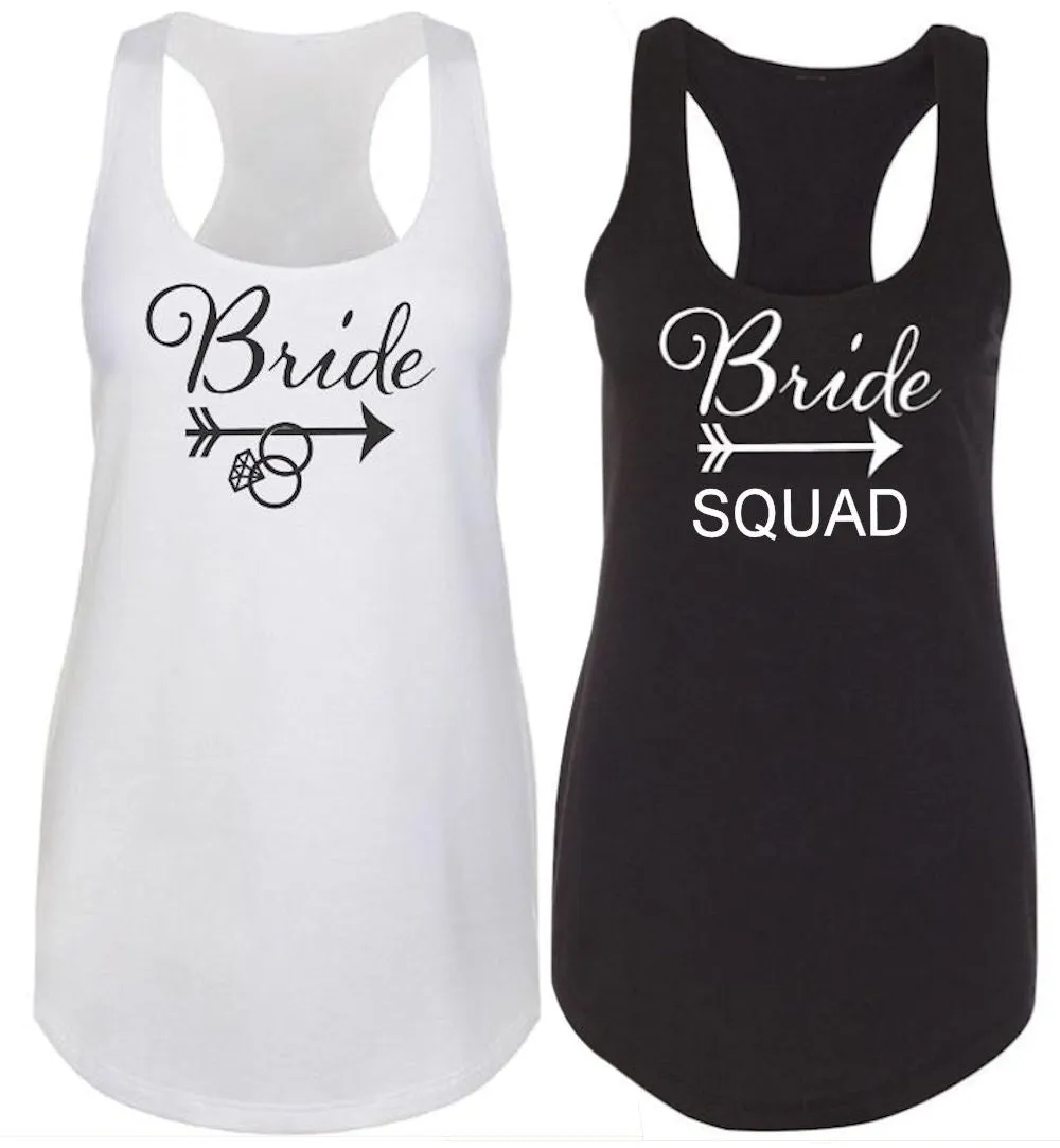 Tribal Bride and Bride Squad Racerback Tank Top